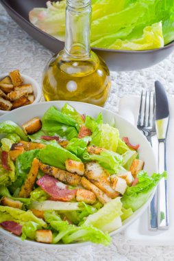 Fresh homemade ceasar salad clipart