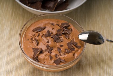 Fresh homemade chocolate mousse clipart