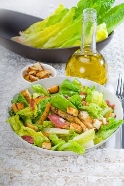 Fresh homemade ceasar salad clipart