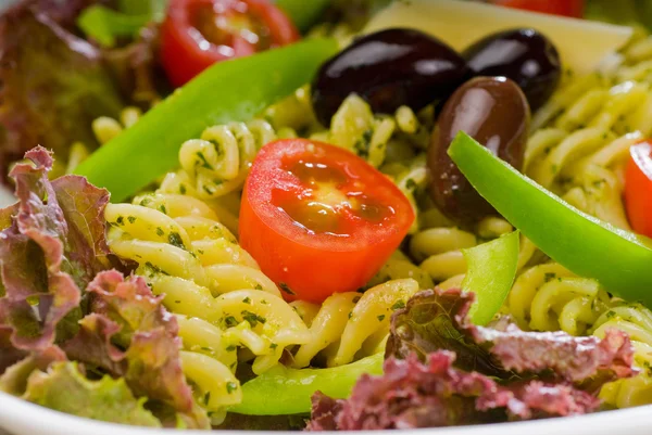 Italian fusilli pasta salad — Stock Photo, Image