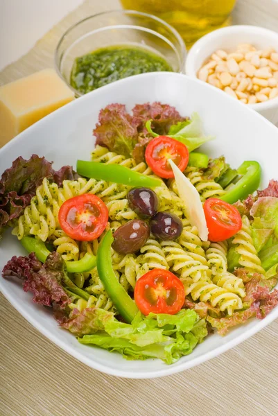 Italian fusilli pasta salad — Stock Photo, Image