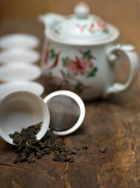 Juego de té verde chino — Foto de Stock