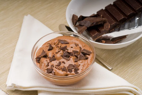 Fresh homemade chocolate mousse — Stock Photo, Image