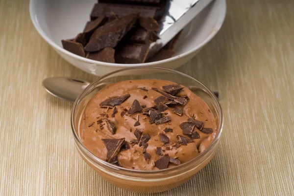 stock image Fresh homemade chocolate mousse