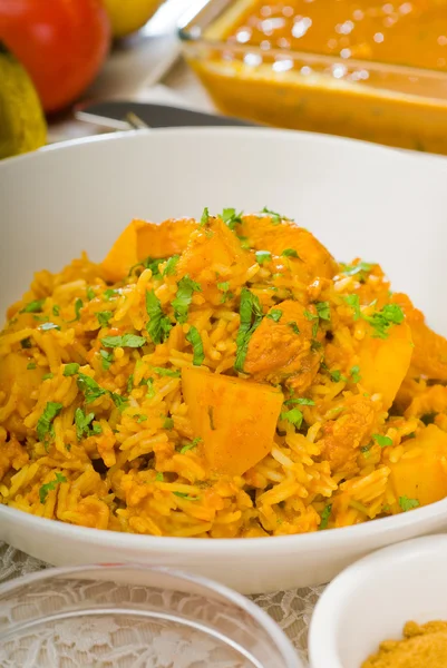 Riso al curry e patate — Foto Stock