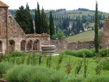 Sant Antimo Abbey near Montalcino in Tuscany, Italy clipart