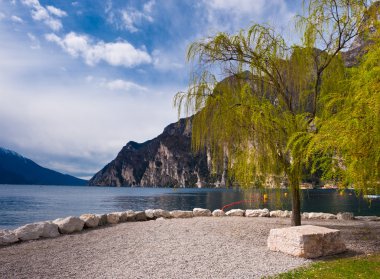 Lago di Garda lake view clipart