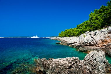 Small Adriatic island coastline. clipart