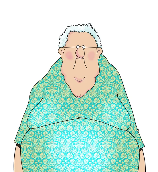 Karikatur einer glücklichen Seniorin — Stockfoto