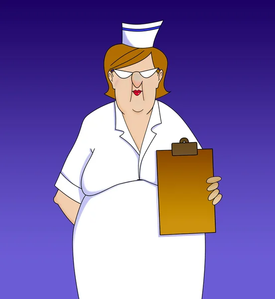 Nurse With Clipboard cartoon