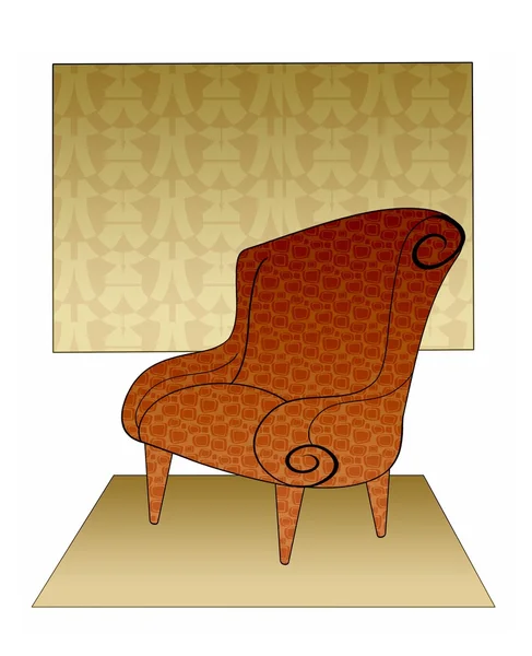Moderner Stuhl rot quadratisch isoliert auf weiß — Stockfoto