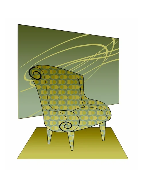 Modern Chair in Aqua and Tan — Stock Photo, Image