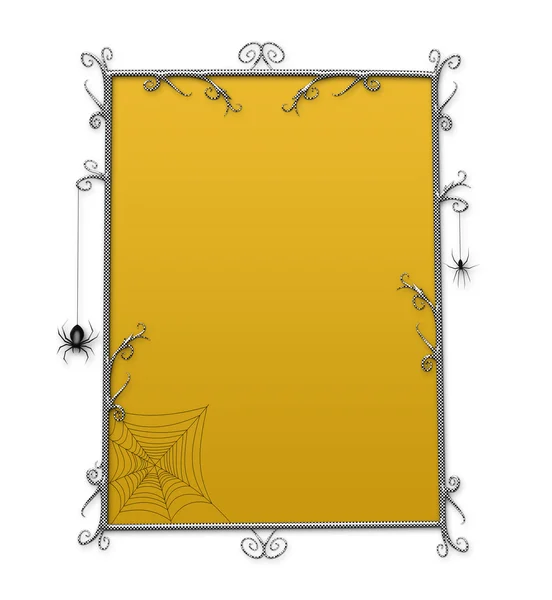 Halloween Goth Checkerboard Frame With Spiders — Stock Photo, Image