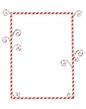 Candycane Border Isolated on White clipart