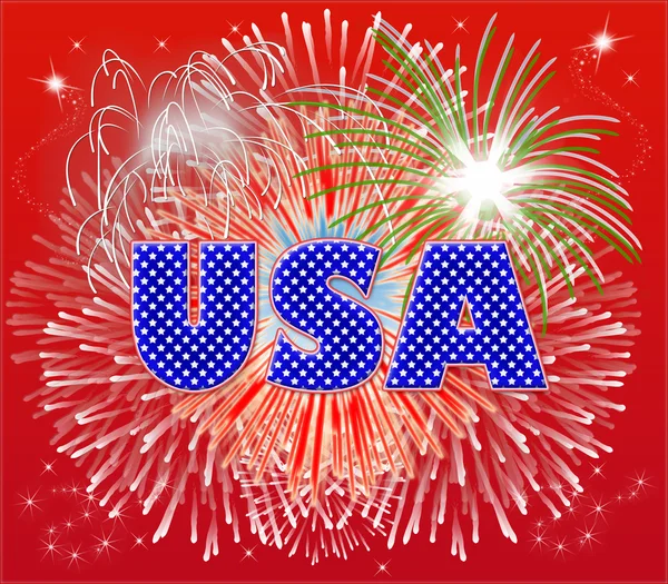 Patriotic Fireworks — Stock Photo, Image