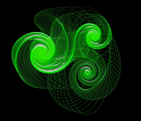 Abstrakt wire mesh spiraler grön — Stockfoto