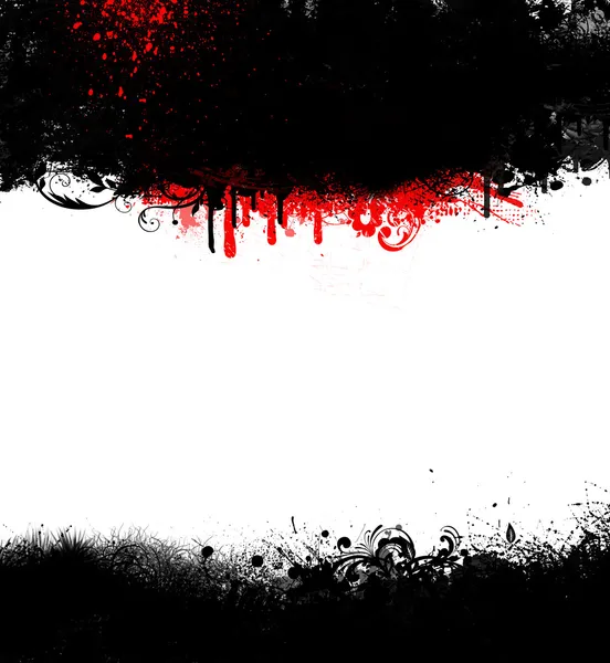 Svart grunge goth ram med blod sprut — Stockfoto
