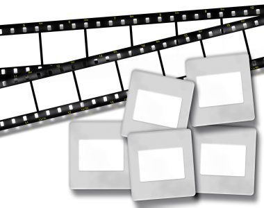 Blank film stripes and blank slide photo frames clipart