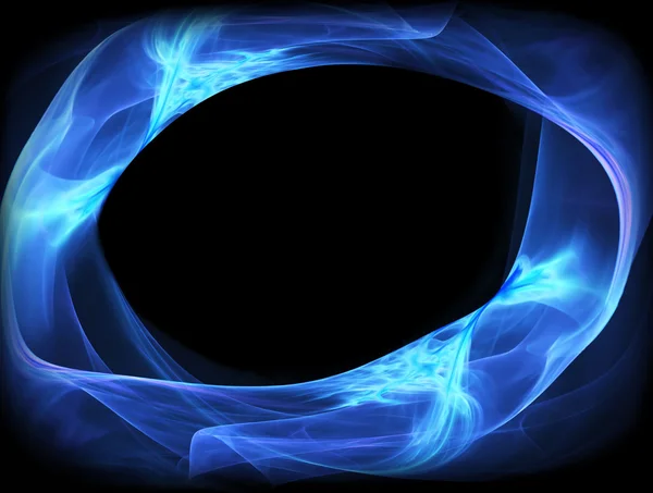 Blue smoke abstract frame, flowing energy — Stock Photo, Image
