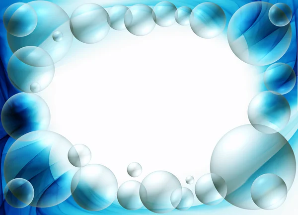 Blauwe bubbels frame — Stockfoto