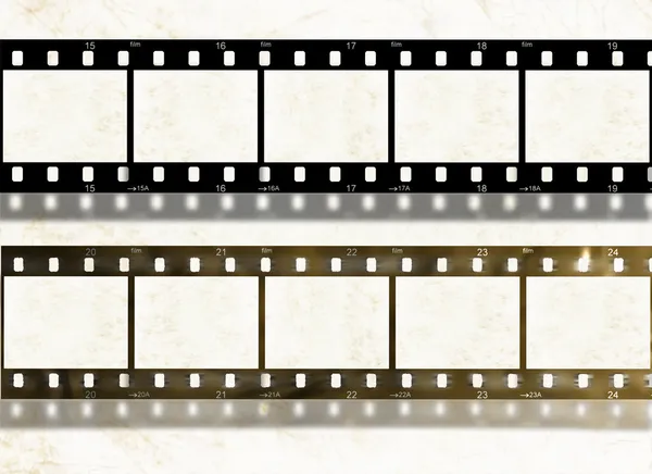 Listras de filmes em branco, antigos e novos, elementos de design — Fotografia de Stock