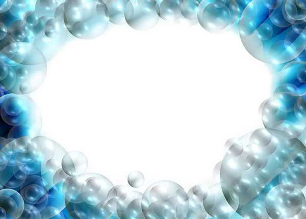 Blå mousserande bubblor ram — Stockfoto
