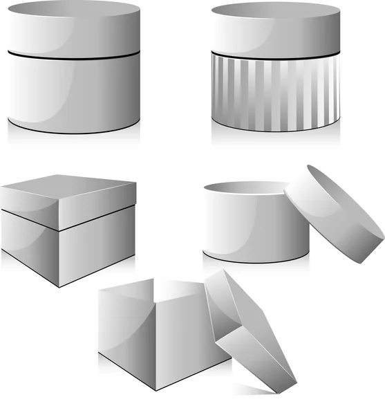 Collection of white boxes — Stock Vector