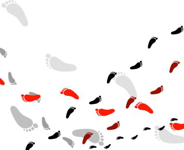 Vector background with footprints clipart