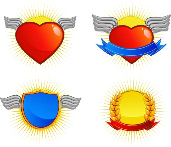 Збірка чотирьох векторних логотипів — стоковий вектор