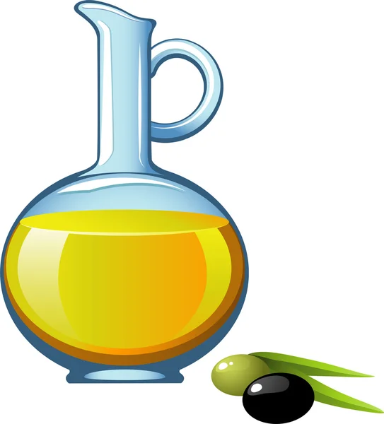 Оливковое масло в стеклянной банке — стоковый вектор