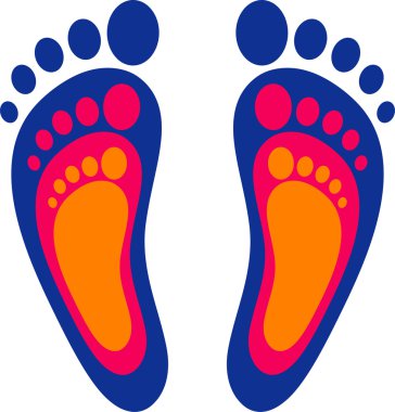 Symbol of the family: three footprints clipart