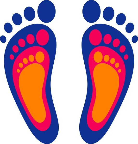 Symbool van de familie: drie voetafdrukken — Stockvector