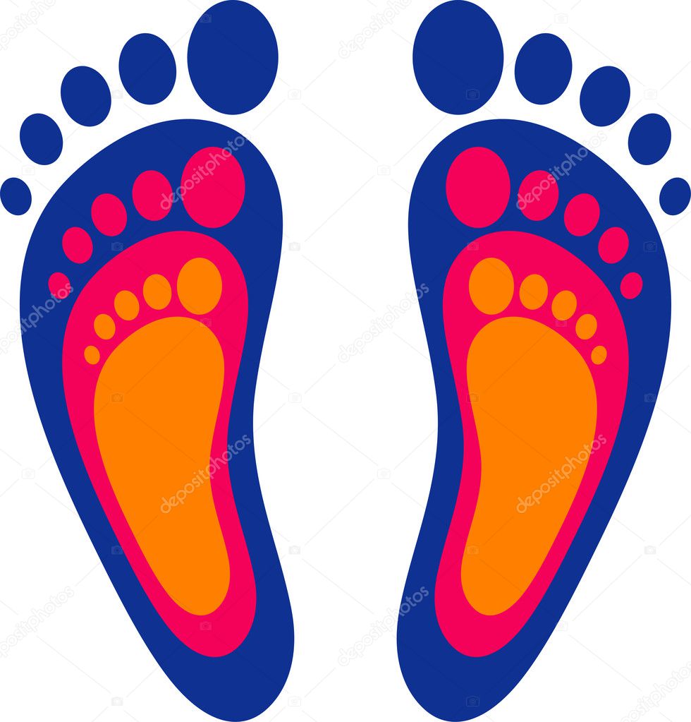 Symbol of the family: three footprints