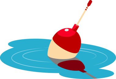 Fishing float floating in the water clipart