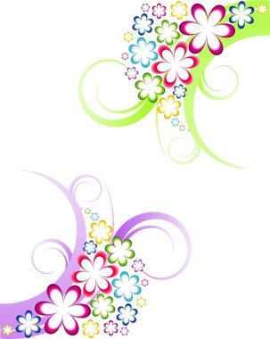 Two vector floral design element clipart