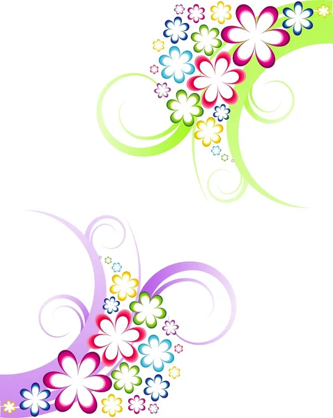 2 つのベクターの花柄のデザイン要素 — ストックベクタ
