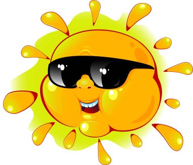 Cartoon sun in a sunglasses clipart