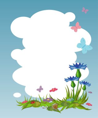 Background for your text with cornflowers clipart