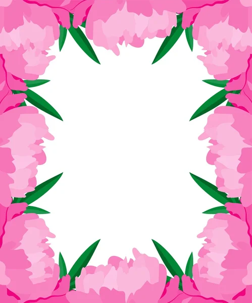 Vector frame with peonies — Stock Vector
