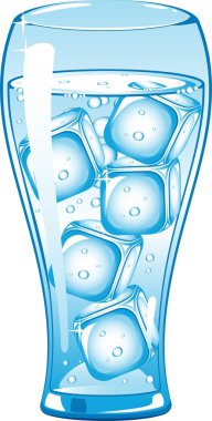 Glass of ice water clipart