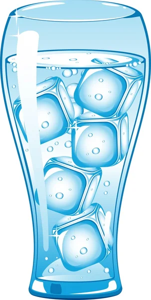 Glass of ice water — Stock Vector