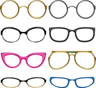 Collection glasses for every taste clipart