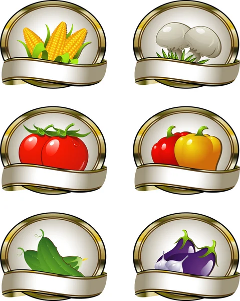 Етикетки для овочевих продуктів — стоковий вектор