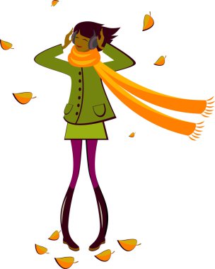 Girl Autumn clipart