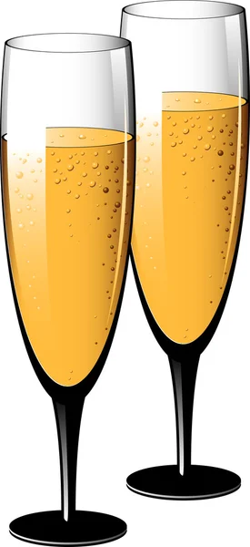 Dos copas de champán — Archivo Imágenes Vectoriales