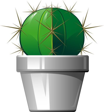 Cactus in a pot clipart