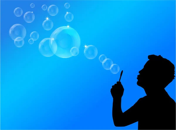 stock vector Blowing bubbles illustration