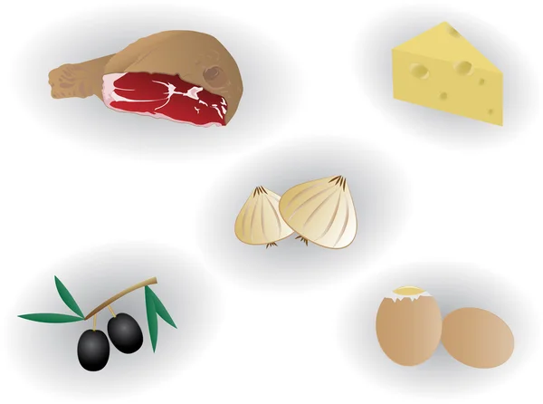 Potraviny vektorové ilustrace — Stockový vektor