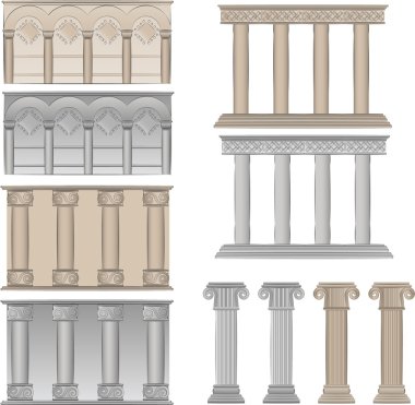 Pillars and columns vector illustratio clipart