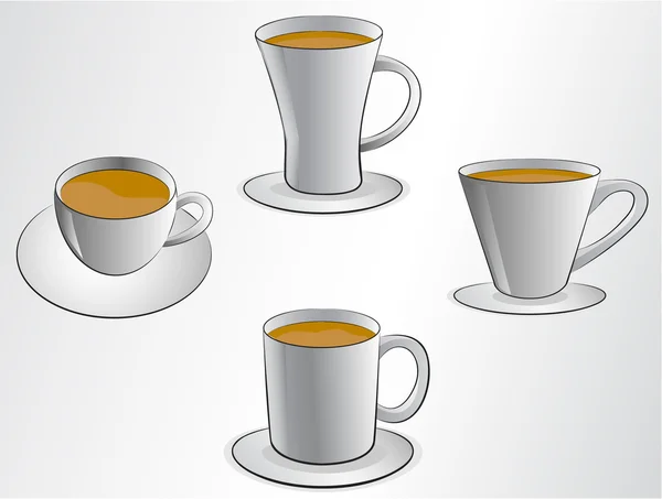 Coffee cups vector illustrations — Stock Vector